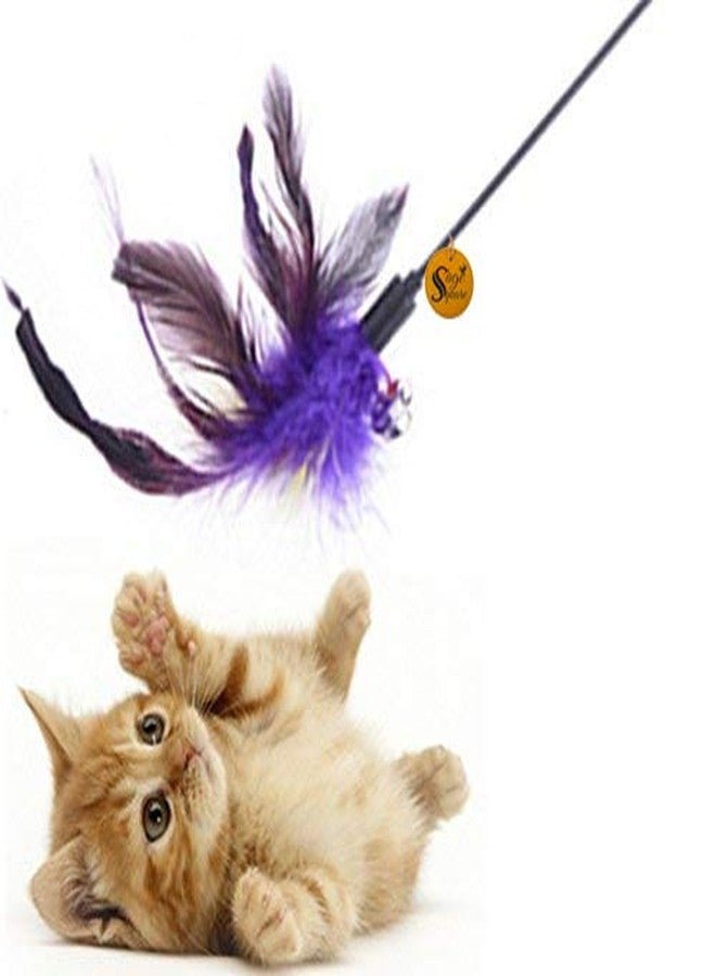 Sage Square Jumbo Size Pet-Friendly Feather Teaser Stick Training Toy (50 cm) - Image 1
